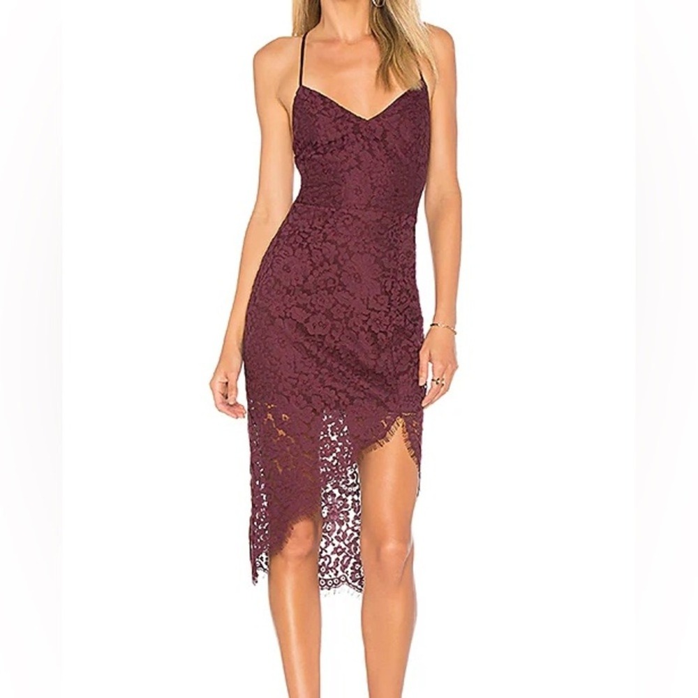 Lovers and‎ Friends Skylight Lace Sleeveless Dress in Merlot Womens Size Large